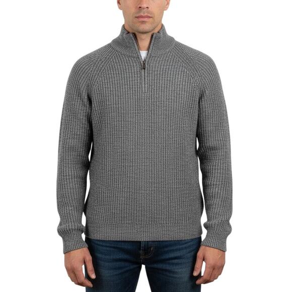 Alesbury Paxton Charcoal Ribbed 1/4 Zip Pullover Sweater NWOT Men’s Size Medium - Picture 1 of 8